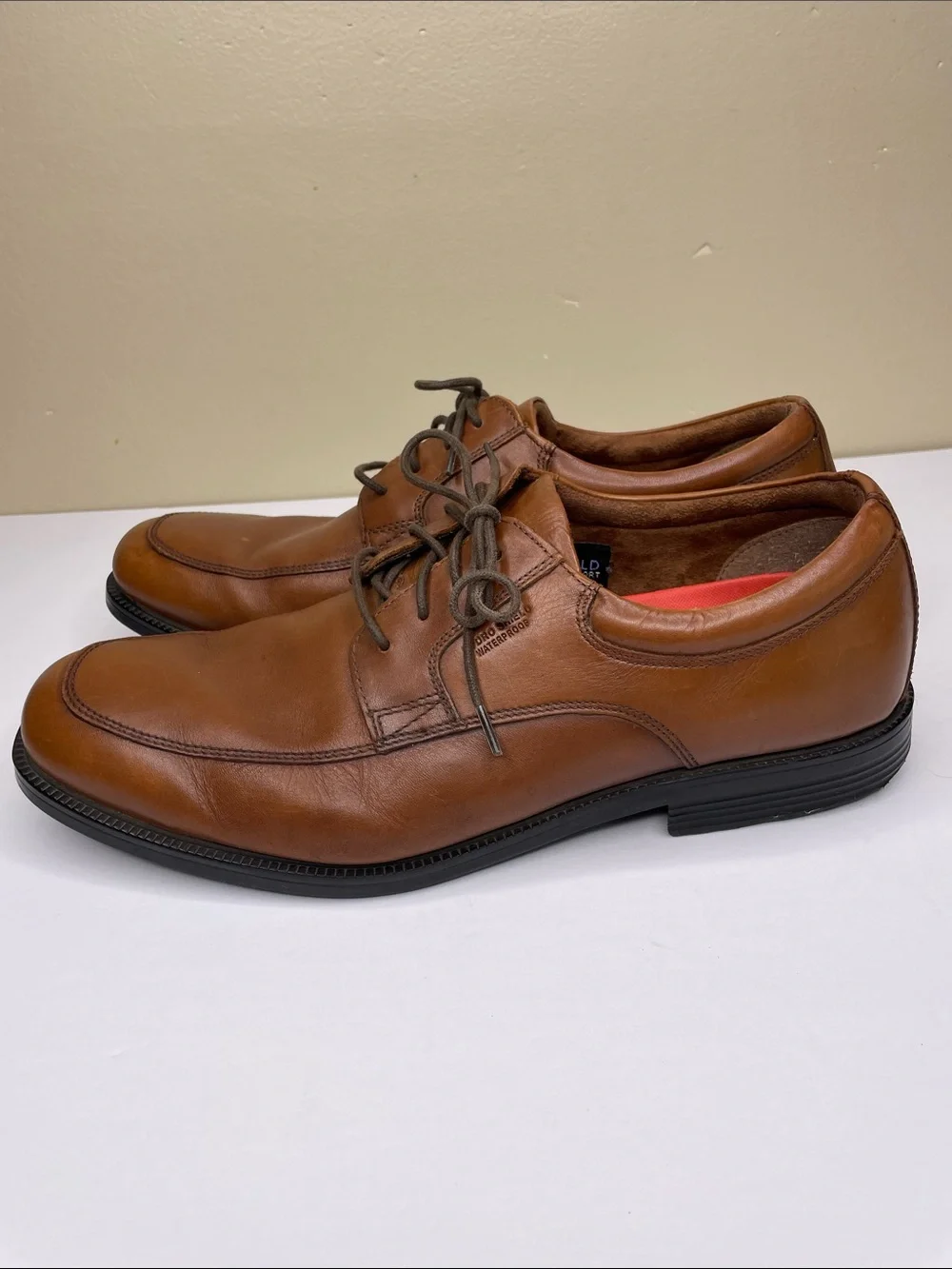 ROCKPORT Leather Apron Toe Slip Resistant Hydro Shield Waterproof Shoes 11.5